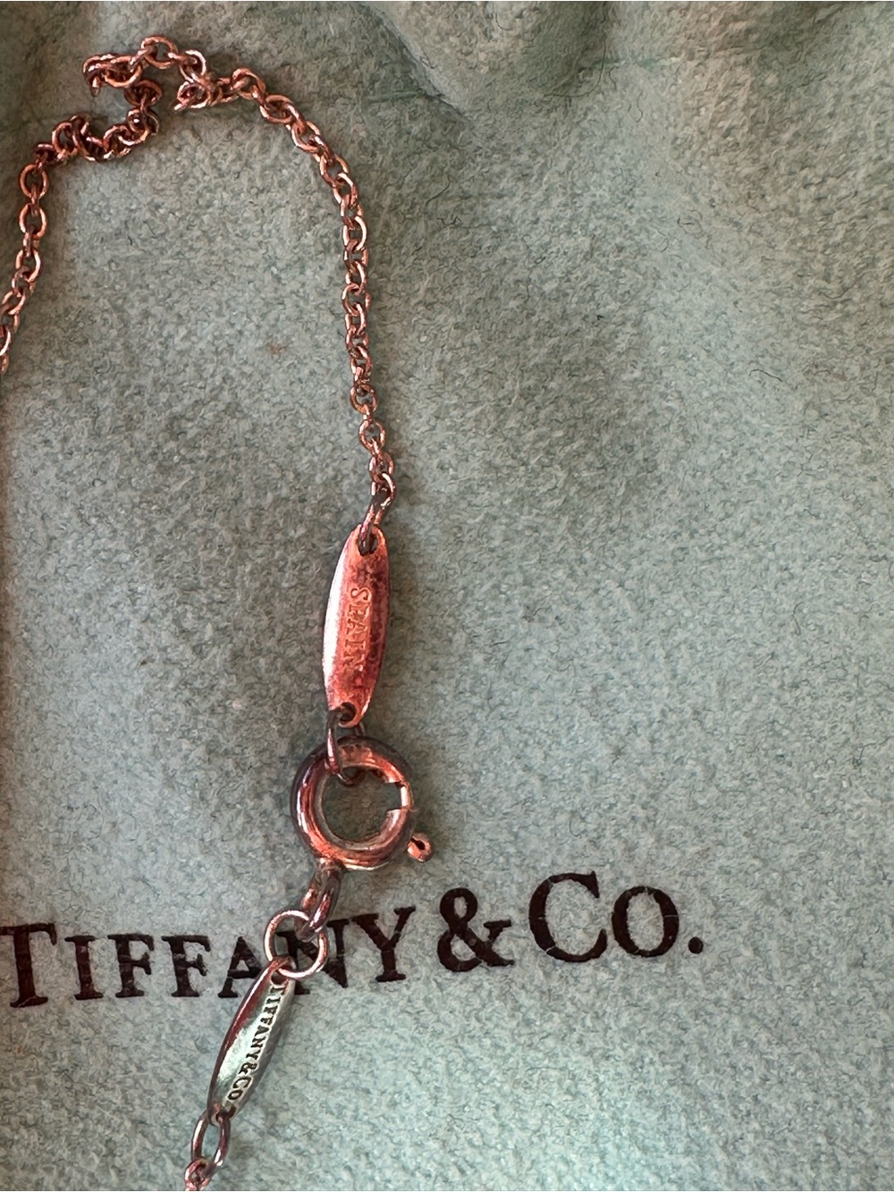 Tiffany & Co. Elsa Peretti Sterling Silver Bean Pendant Necklace - Turquoise - Picture 15 of 15